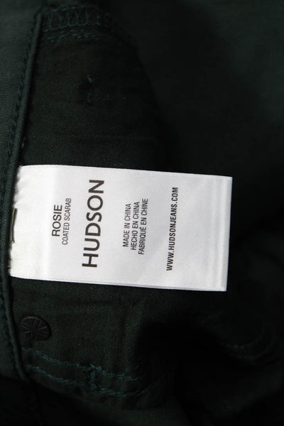 Hudson Women Designer Cropped Pants Black Button Size 27
