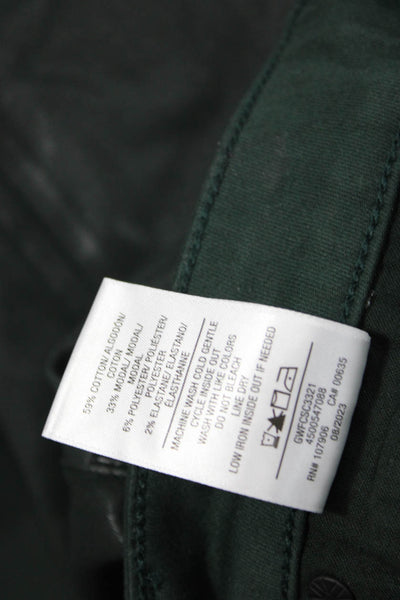 Hudson Women Designer Cropped Pants Black Button Size 27