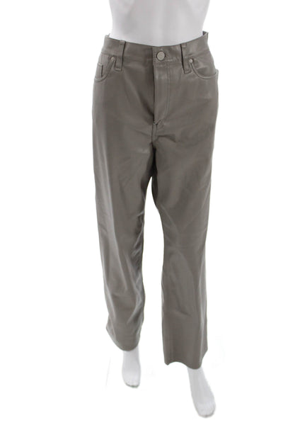Hudson Mens Gray Faux Leather Pants Button Closure Size 32