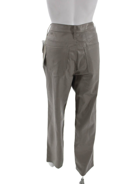 Hudson Mens Gray Faux Leather Pants Button Closure Size 32