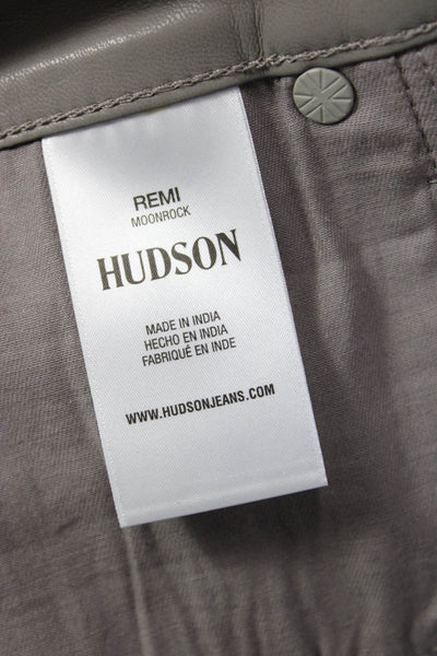 Hudson Mens Gray Faux Leather Pants Button Closure Size 32