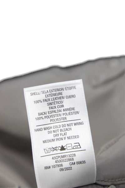 Hudson Mens Gray Faux Leather Pants Button Closure Size 32