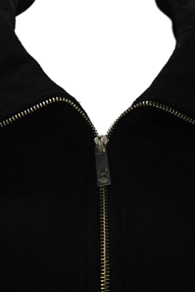 Michael Michael Kors Women Overcoat Black Wool Blend Longsleeve Petite Size L