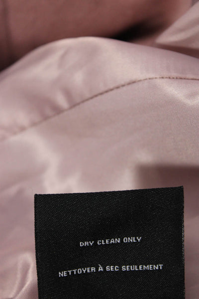 Cole Haan Womens Pink Wool Blend Overcoat Collared Button Long Sleeve Size 8