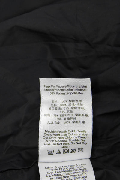 DKNY Women Puffer Parka White High Neck Drawstring Size XL