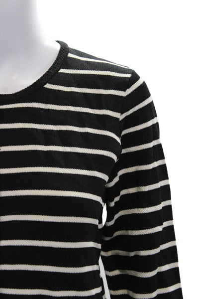 Renuar Unisex Cardigan Striped Black Button Round Neck Long Sleeve Size S