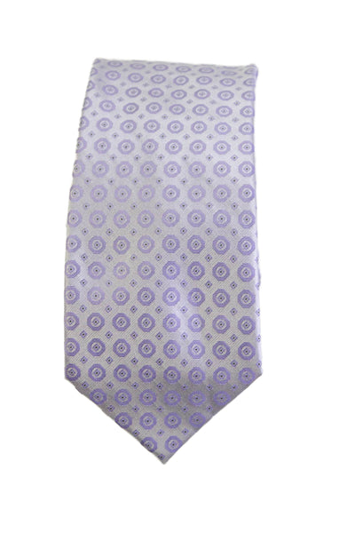 Calvin Klein Mens Satin Geometric Print Tie Light Purple