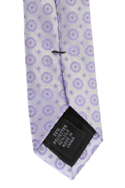 Calvin Klein Mens Satin Geometric Print Tie Light Purple