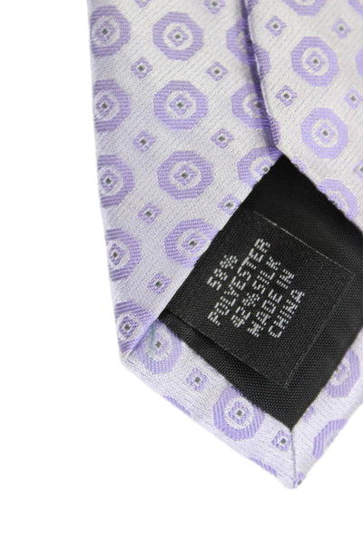 Calvin Klein Mens Satin Geometric Print Tie Light Purple