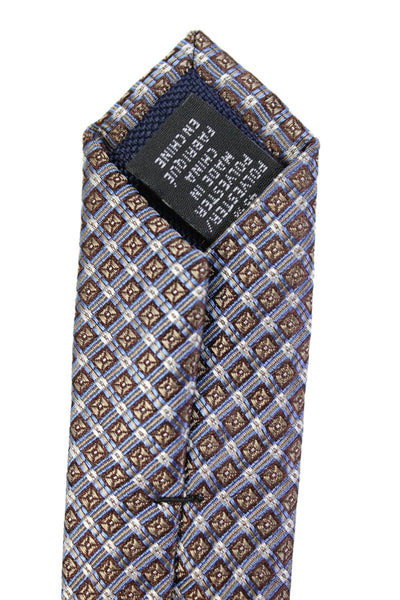 Michael Kors Mens Silk Geometric Print Tie Gray