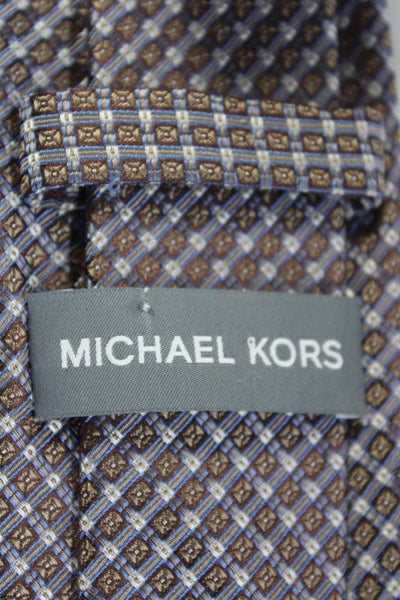 Michael Kors Mens Silk Geometric Print Tie Gray