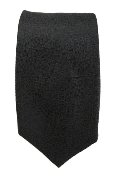 Calvin Klein Mens Geometric Print Tie Solid Black