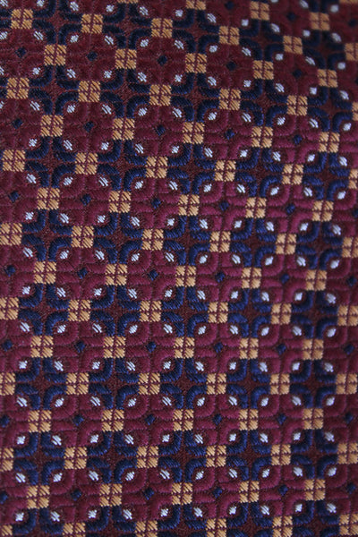 Michael Kors Mens Geometric Print Classic Length Tie Dark Red