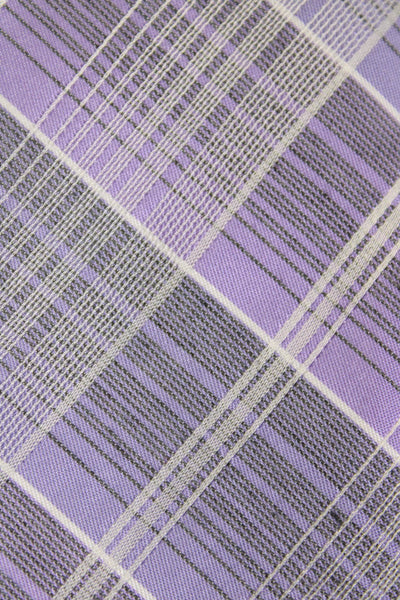Calvin Klein Mens Plaid Print Tie Light Purple