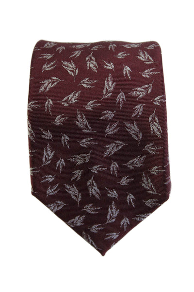 Michael Kors Mens Branch Motif Tie Dark Red