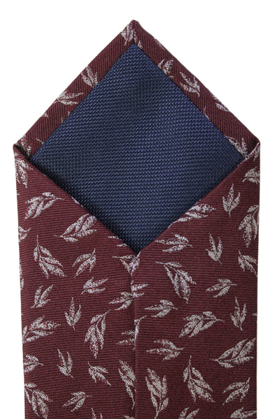 Michael Kors Mens Branch Motif Tie Dark Red
