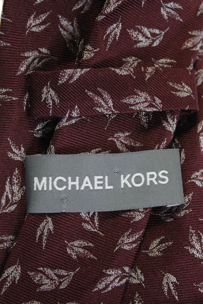 Michael Kors Mens Branch Motif Tie Dark Red
