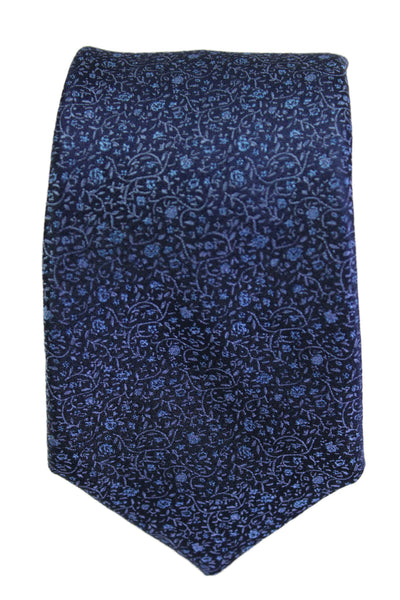 Michael Kors Mens Floral Print Tie Dark Blue