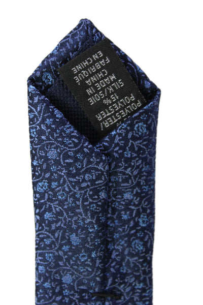Michael Kors Mens Floral Print Tie Dark Blue