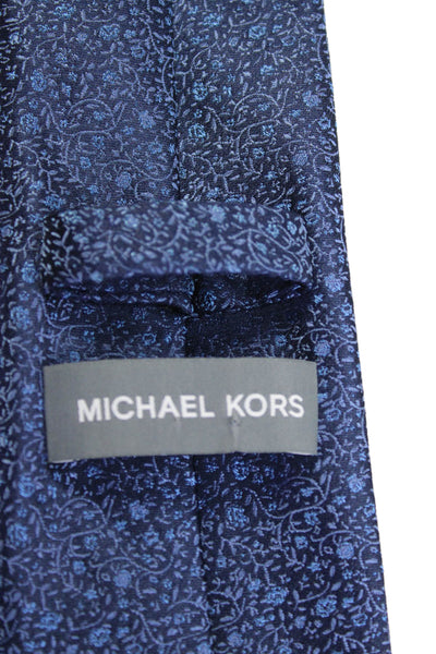 Michael Kors Mens Floral Print Tie Dark Blue