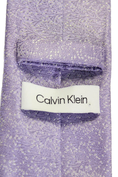 Calvin Klein Mens Floral Print Tie Light Purple