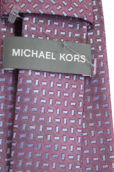 Michael Kors Mens Geometric Print Iridescent Tie Purple