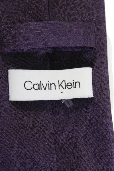 Calvin Klein Mens Classic Length Tie Dark Purple