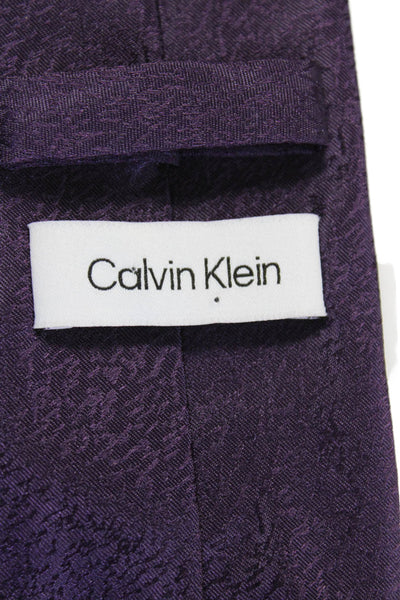Calvin Klein Mens Flecked Classic Length Tie Dark Purple