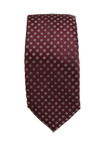 Michael Kors Mens Spotted Print Tie Dark Red