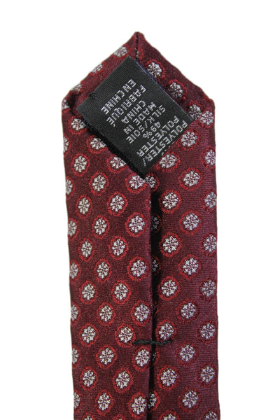 Michael Kors Mens Spotted Print Tie Dark Red