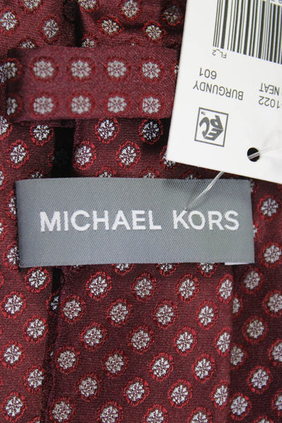 Michael Kors Mens Spotted Print Tie Dark Red