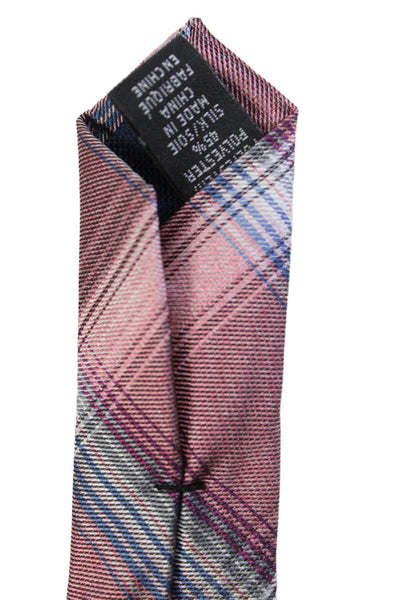 Michael Kors Mens Plaid Print Classic Length Tie Red