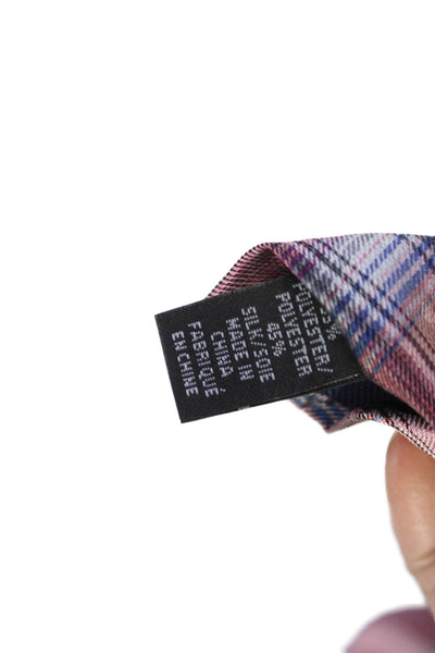 Michael Kors Mens Plaid Print Classic Length Tie Red
