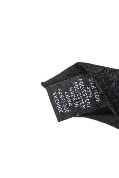 Michael Kors Womens Silk Floral Print Tie Solid Black
