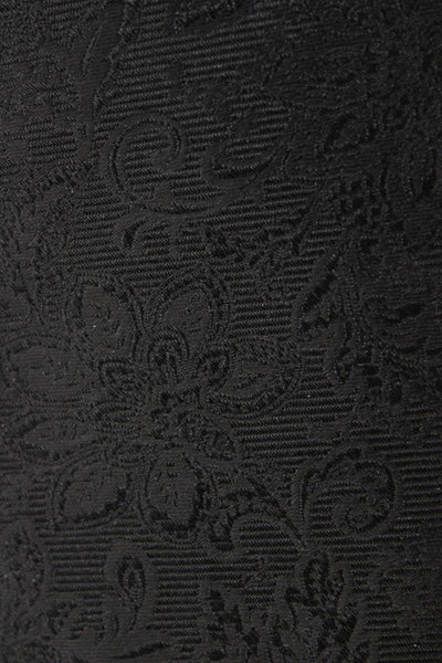 Michael Kors Womens Silk Floral Print Tie Solid Black