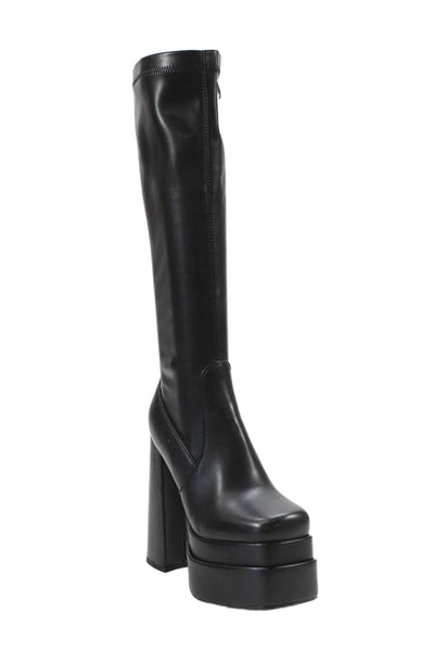 Wet Kiss Womens Platform Knee High Boots Black Size 6