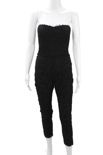 Monique Lhuillier Womens Sleeveless Sweetheart Jumpsuit Black Size XS