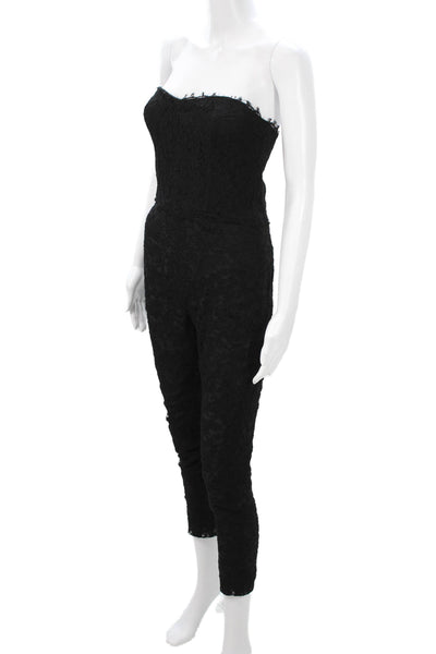 Monique Lhuillier Womens Sleeveless Sweetheart Jumpsuit Black Size XS