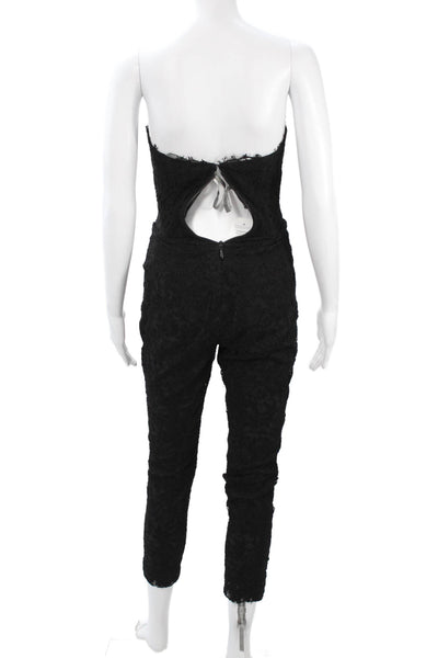 Monique Lhuillier Womens Sleeveless Sweetheart Jumpsuit Black Size XS