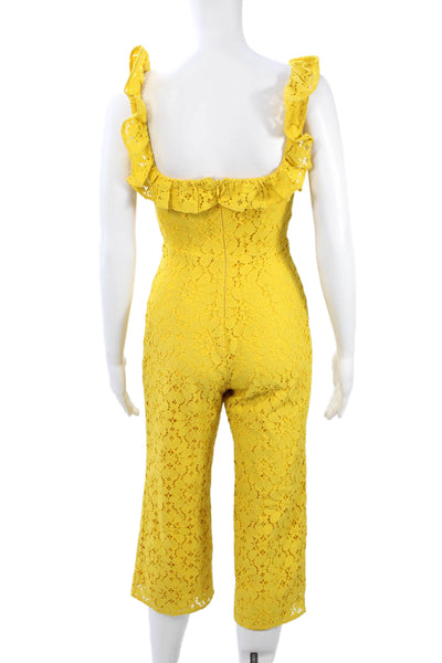 Lovers + Friends Womens Sleeveless Scoop Neck Jumpsuit Yellow Size 2XS