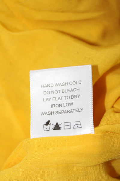 Lovers + Friends Womens Sleeveless Scoop Neck Jumpsuit Yellow Size 2XS