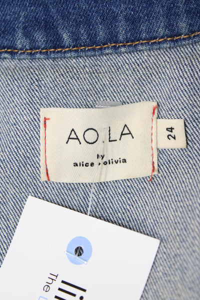 AO.LA Womens Sleeveless Collared Jumpsuit Blue Size 24