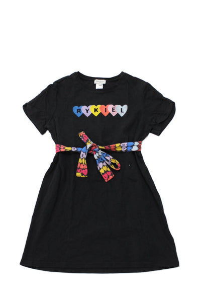 Sonia Rykiel Childrens Girls Short Sleeves Shirt Dress Black Size 12