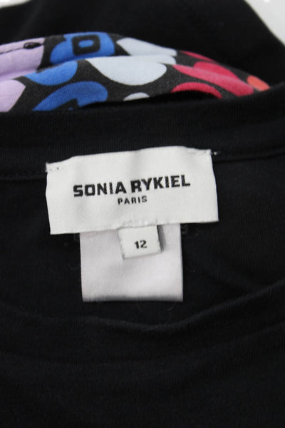 Sonia Rykiel Childrens Girls Short Sleeves Shirt Dress Black Size 12