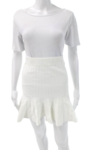 Zara Womens Mini Flare Skirt White Striped Size S