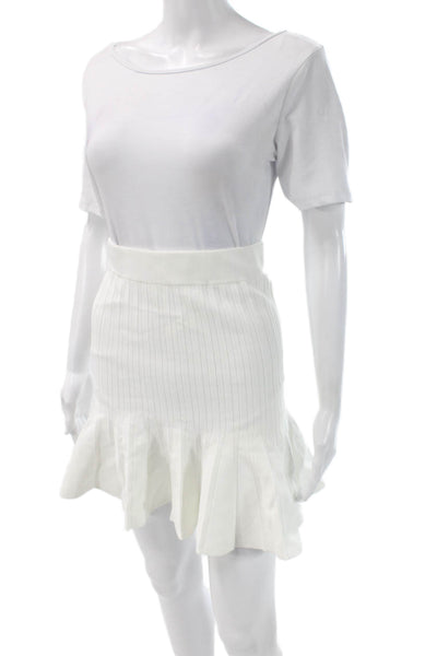 Zara Womens Mini Flare Skirt White Striped Size S