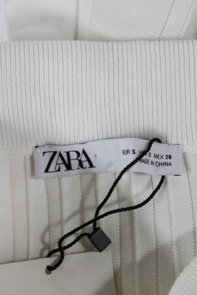 Zara Womens Mini Flare Skirt White Striped Size S