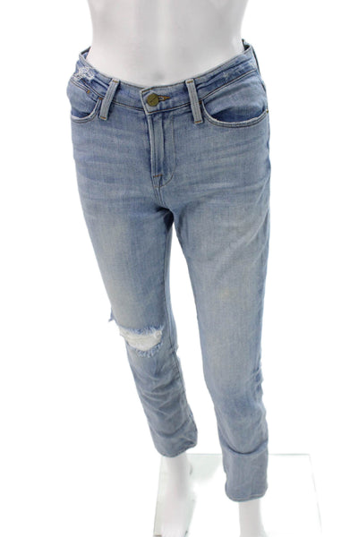 Frame Denim Womens Cropped Straight Light Blue Jeans Size 24