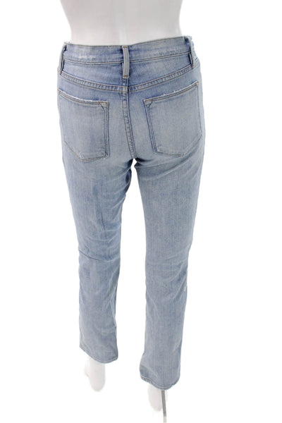 Frame Denim Womens Cropped Straight Light Blue Jeans Size 24