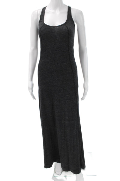 Daftbird Women Maxi Tank Dress Dark Gray Sleeveless Round Neck Solid Size 0P